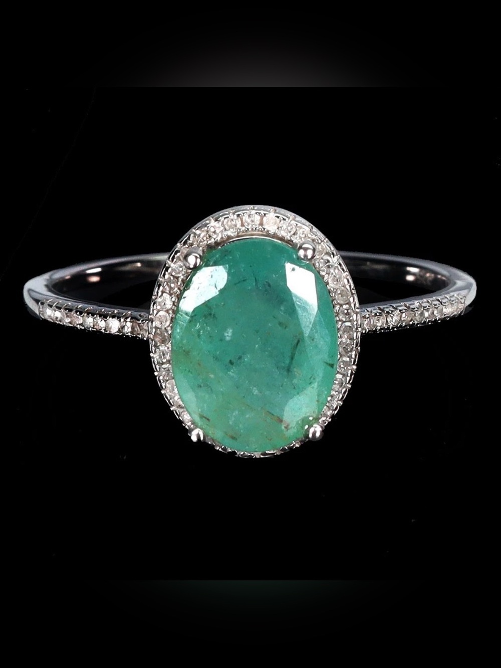 Natural 2.60CT Brazilian Emerald & African Diamond Ring 14K Gold plated Size 8.5